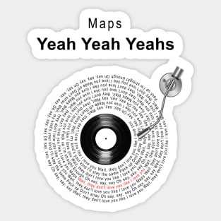 MAPS YEAH LYRICS ILLUSTRATIONS Sticker